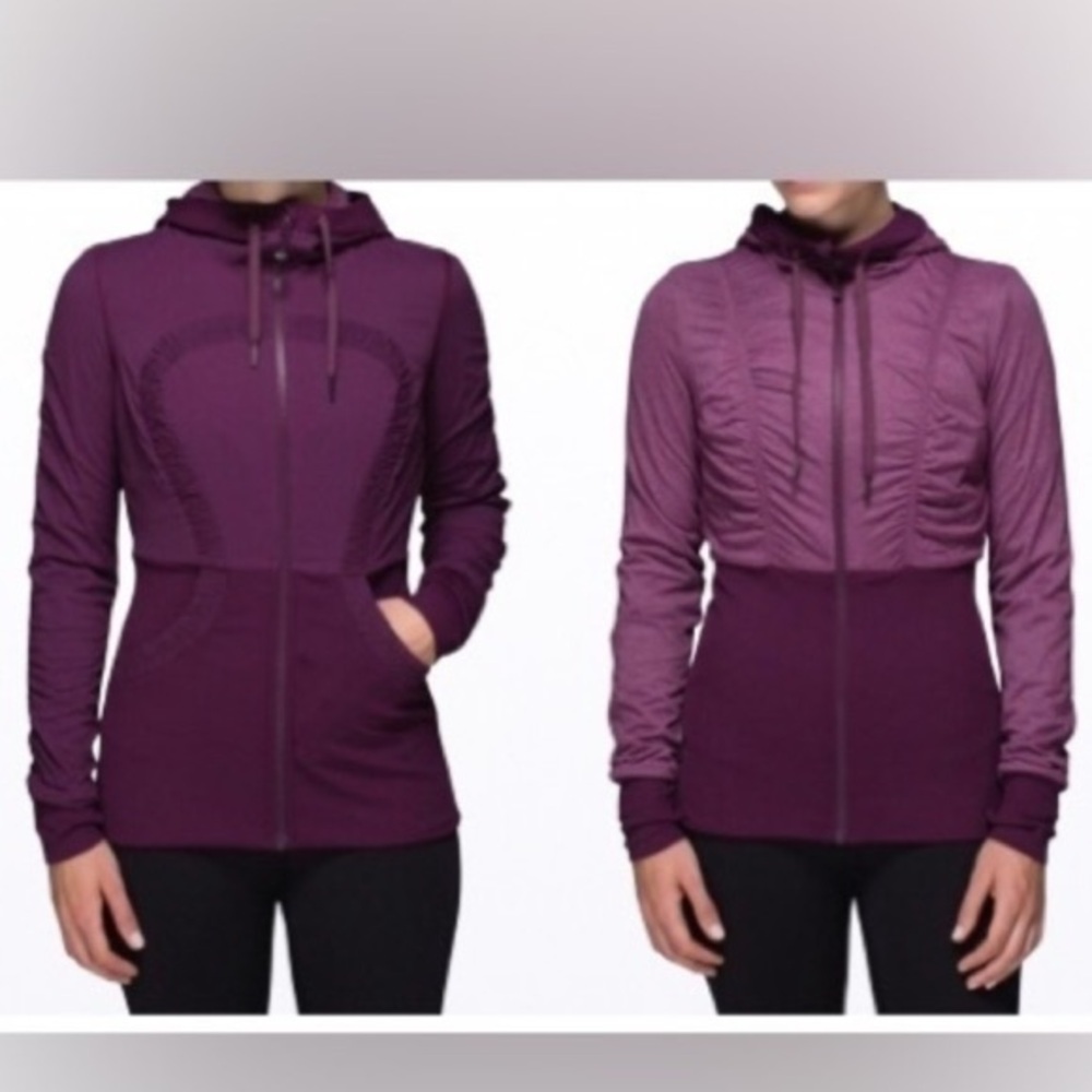 Lululemon Dance Studio Jacket Plum Purple Reversable Zip Up Fitted Hoodie Jacket